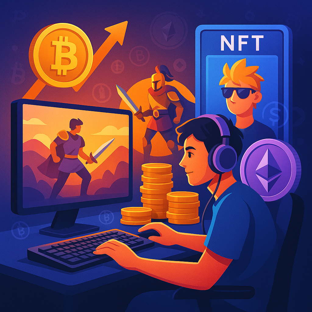 Ilustrasi investasi kripto NFT dalam game 2025